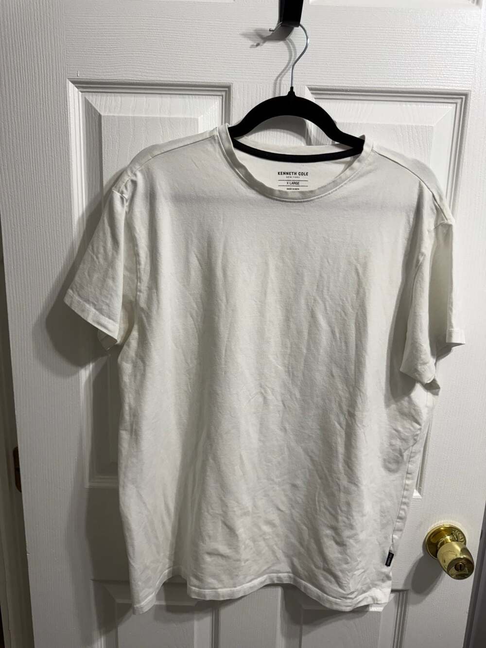 Kenneth Cole New York T-Shirt Size X-Large White Cotton Blend